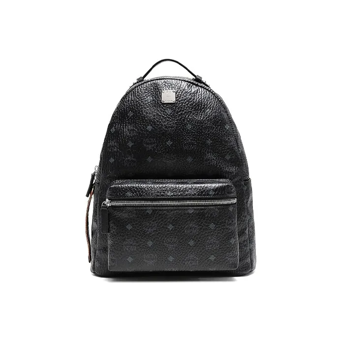 MCM Canvas With Canvas Backpack Large Size Unisex Black-0