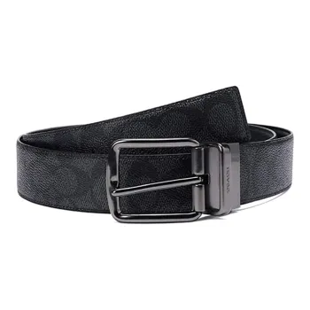 COACH Canvas Leather Belts Men's 3.7