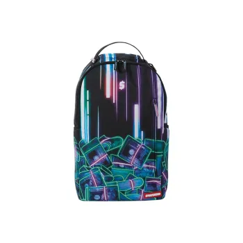 SPRAYGROUND Fabric Laptop Bag Backpack Medium Size Unisex Neon Dollar Color Block