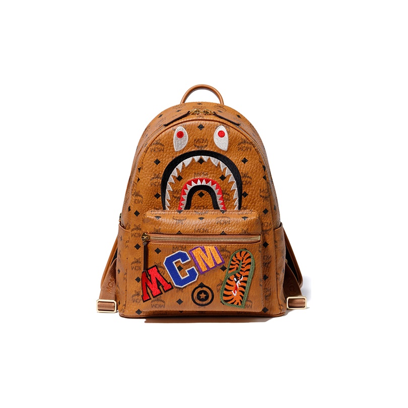 MCM レザー バックパック/リュック ブラウン ア ベイシング
