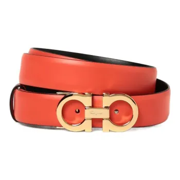 Ferragamo Leather Belts Unisex Red