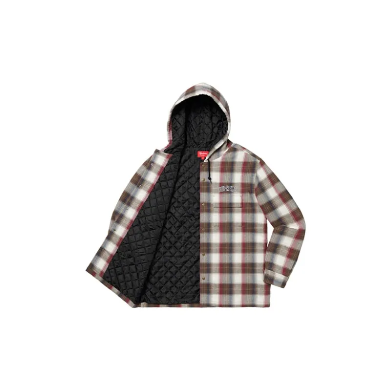 Supreme Quilted Hooded Plaid Shirt-1