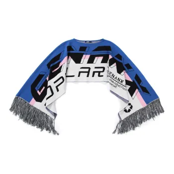 GENANX Shawls Unisex White Blue