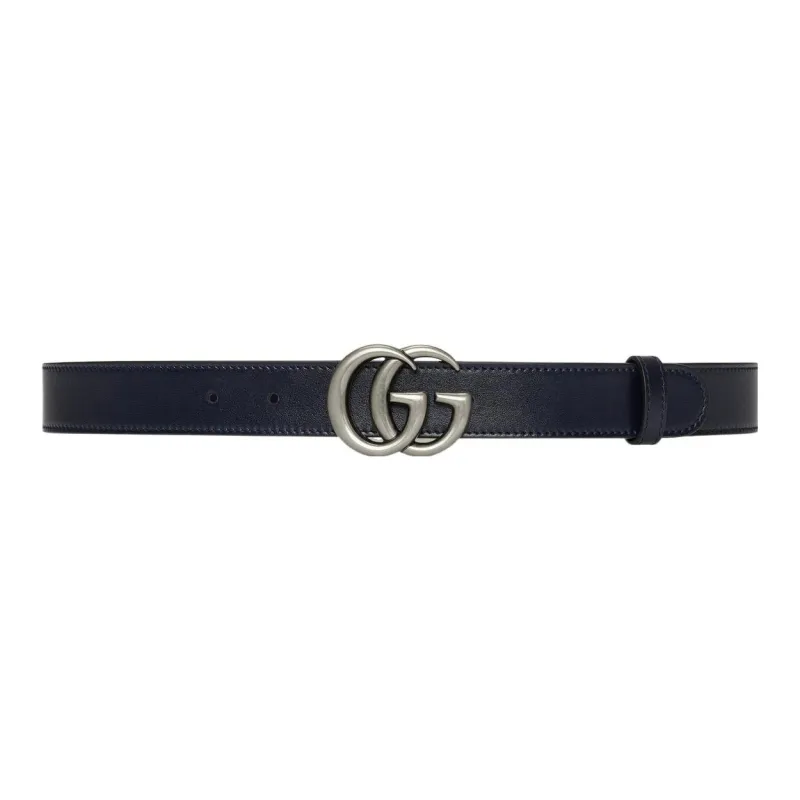 GUCCI Canvas Leather Belts Men's Beige/Blue Width 3cm-1