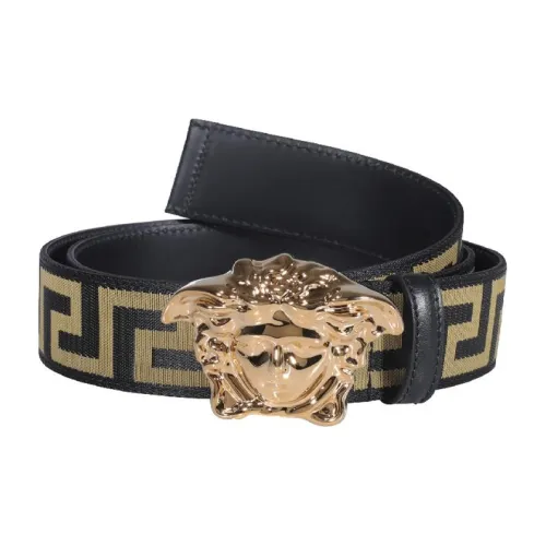 VERSACE Leather Belt Unisex Black