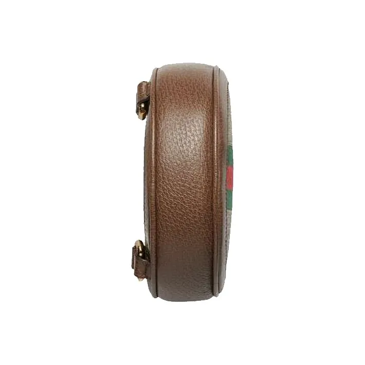 GUCCI Ophidia GG Monogram Mini Round Backpack Female Brown-6