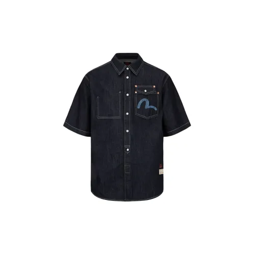 EVISU Shirts Men Denim Blue