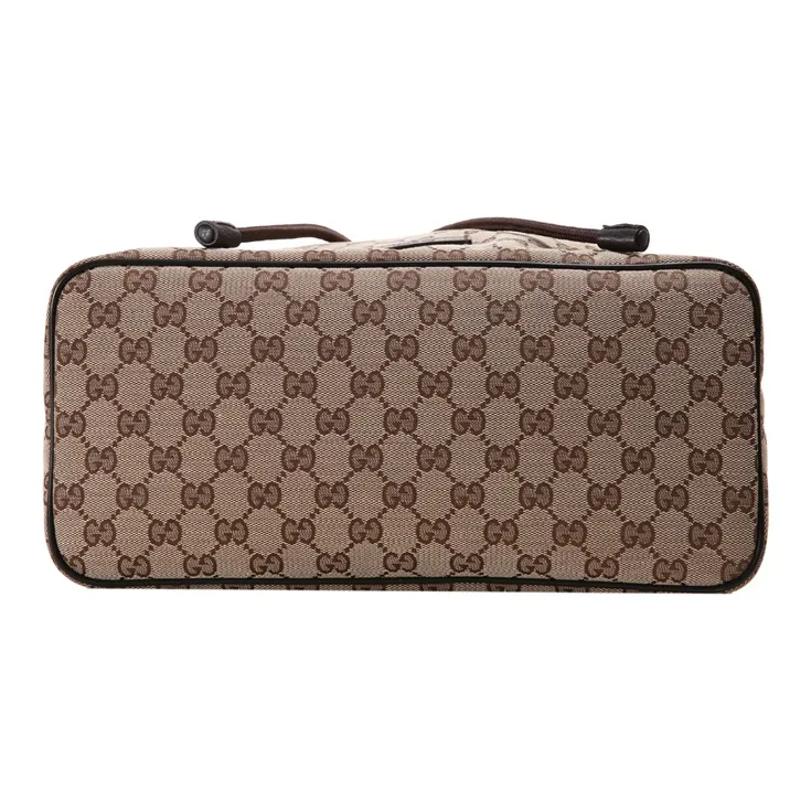 GUCCI Men Monogram Drawstring Bucket Bag Backpack Brown-3
