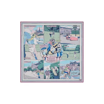 HERMES Silk Scarves Women's Mont Blanc/Vertical/Rose