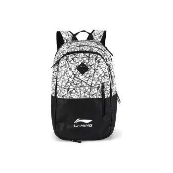 LiNing Polyester Backpack Unisex Black White