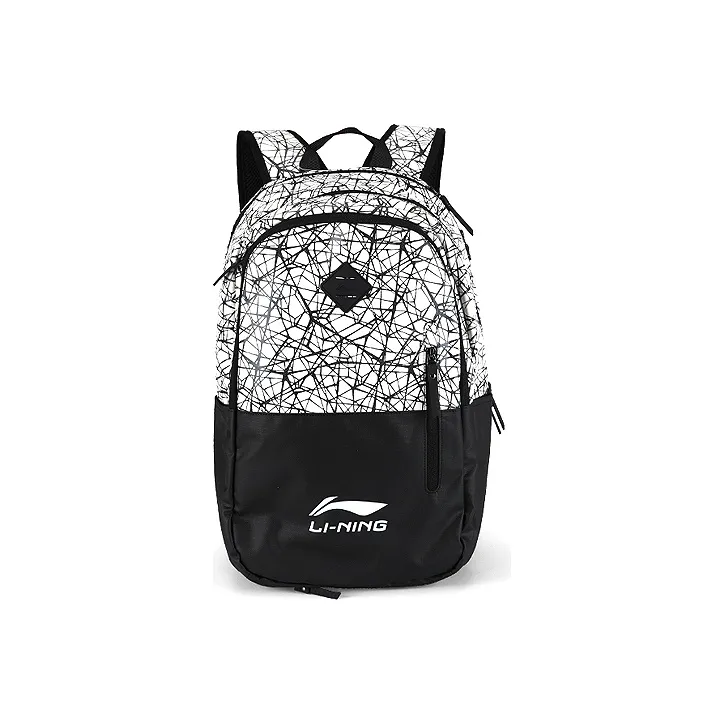 LiNing Polyester Backpack Unisex Black White-0