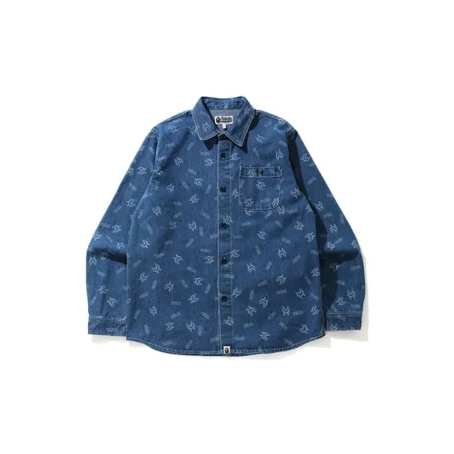 A BATHING APE Shark Series Shirts Men Indigo