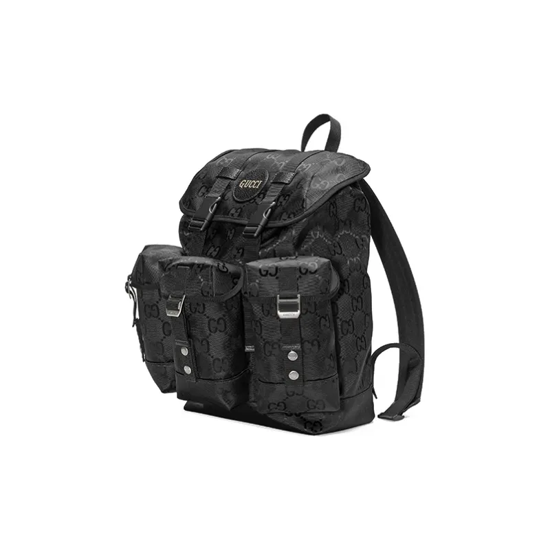 GUCCI Nylon With Leather Backpack Men's Black-1