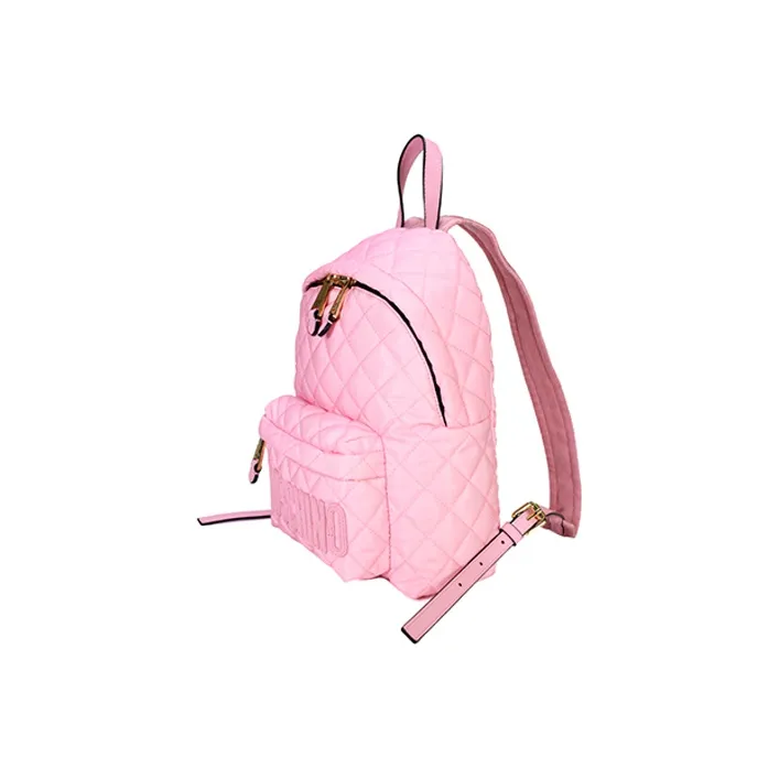 MOSCHINO Nylon Fabric Backpack Medium Size Women's Pink-2