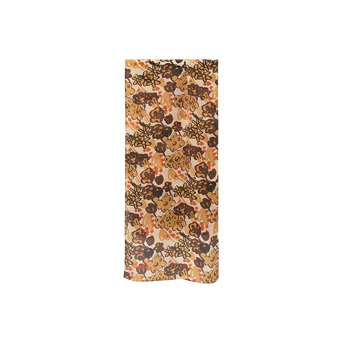 LOST PATTERN Silk Scarves Women's Multicolor/Coffee-5