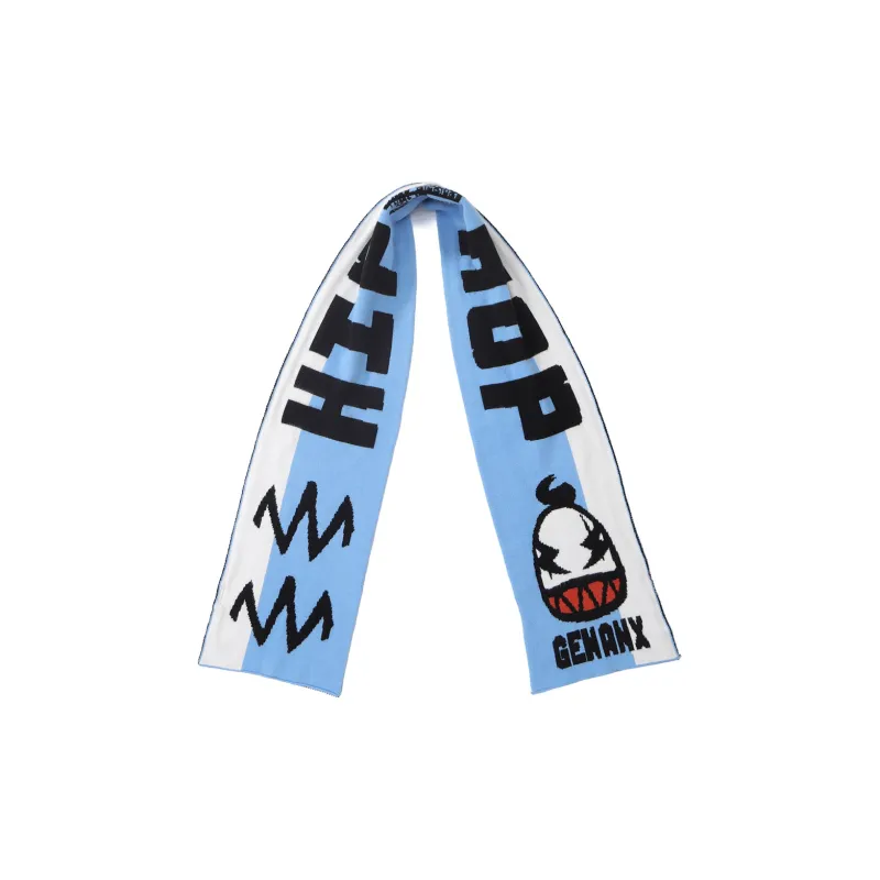 GENANX Knit Scarves Unisex White Blue-1