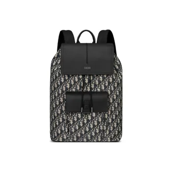 DIOR D-Motion Grained Calfskin Backpack Regular Men's Beige/Black