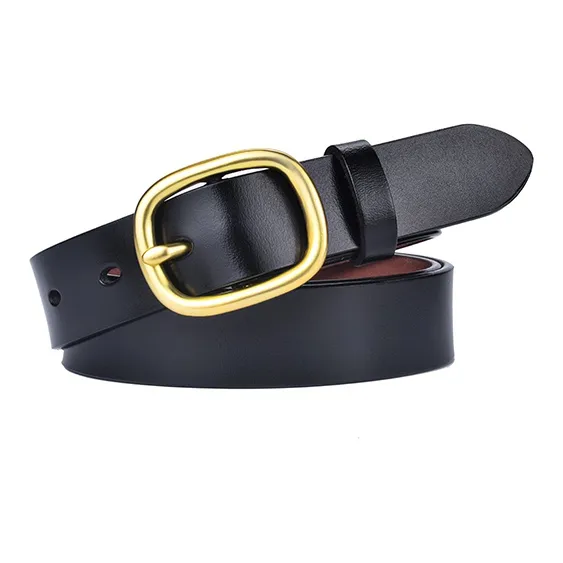 BAIJUAN Leather Belts Unisex Black-1