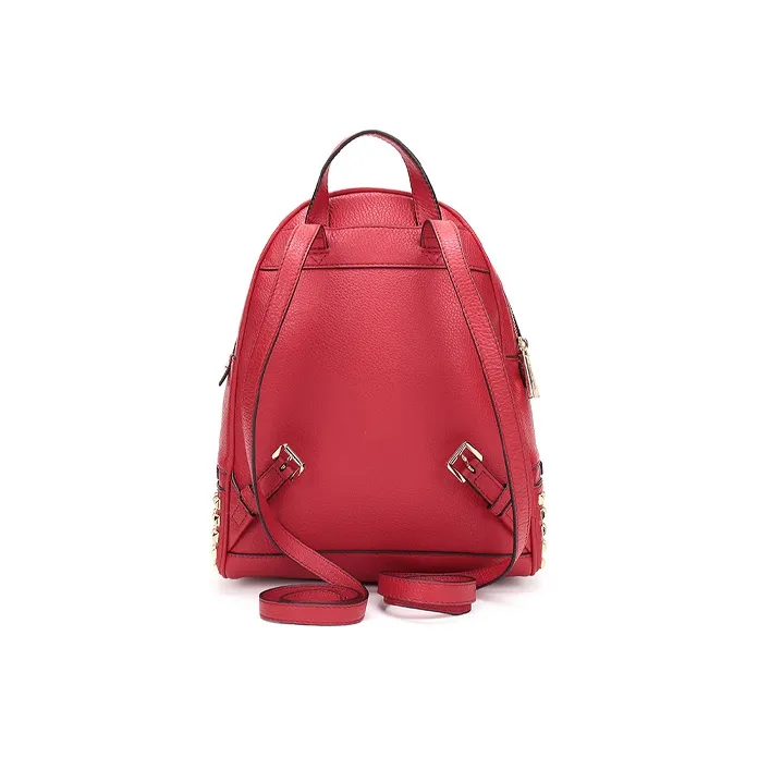 MICHAEL KORS Rhea Zip Cow Leather Backpack Medium Size Women's Bright Red-3