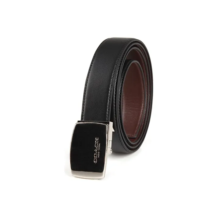COACH Leather Leather Belts Men's Black/Brown Width 2.8cm-3