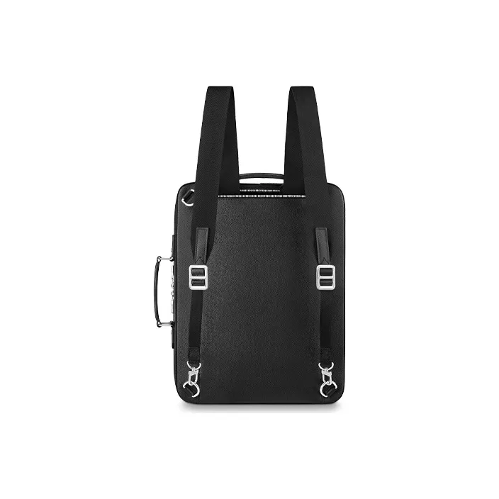 LOUIS VUITTON Cow Leather Backpack Men's Black-3