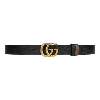 GUCCI Double G With Buckle, Double Sided, Smooth Buckle Leather Belts Unisex