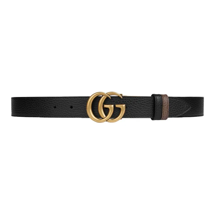GUCCI Double G With Buckle, Double Sided, Smooth Buckle Leather Belts Unisex-0