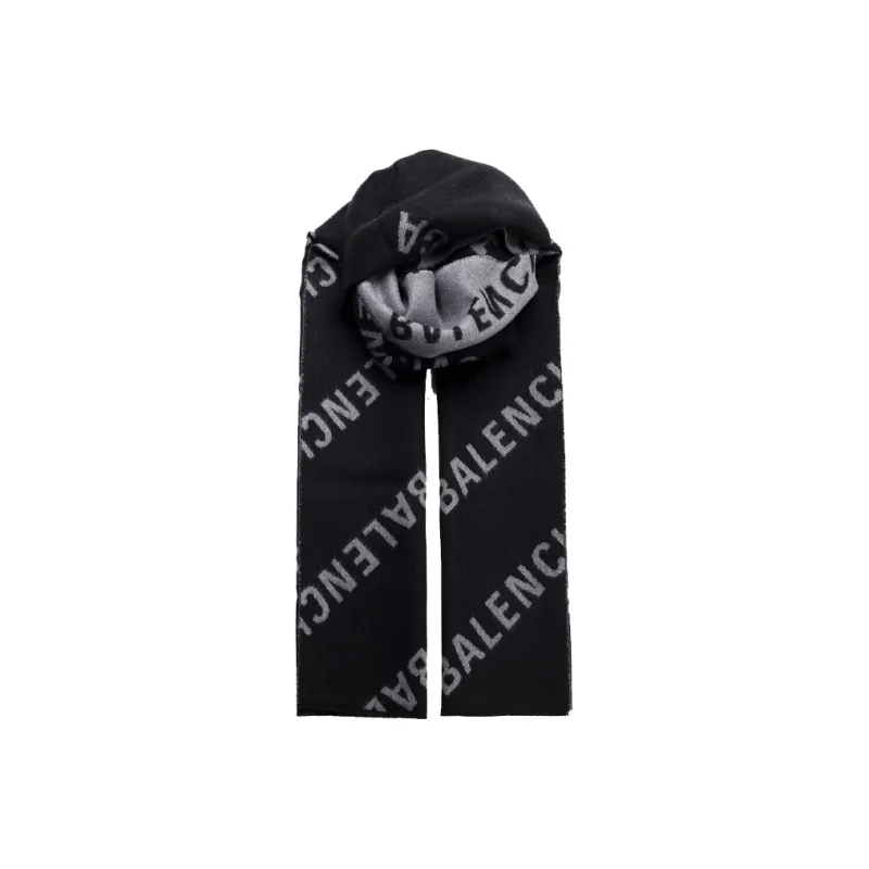 Balenciaga Knit Scarves Unisex Gray-0