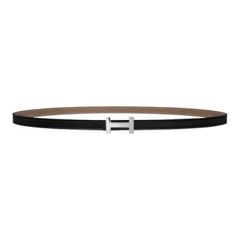 HERMES Focus Calfskin Belt Unisex Elephant Gray 1.3cm