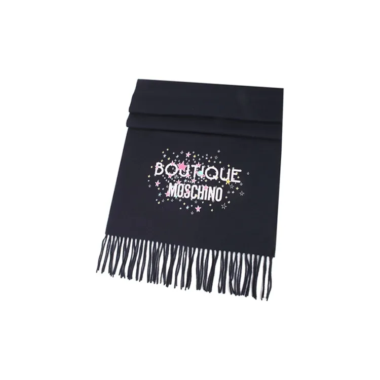 MOSCHINO Knit Scarves Women's Navy Blue-2