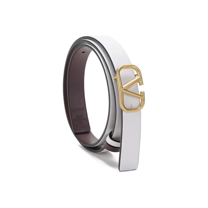 Valentino Vintage VLogo Plate Buckle Double-Sided Belt Women's Width: 2cm-1