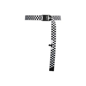 MUSTKOO Checkerboard Trendy Webbing Belt With Button Closure, Adjustable Leather Belts Unisex