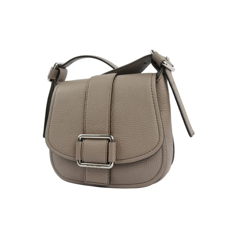 MICHAEL KORS Maxine Cow Leather Shoulder Bag, Crossbody Bag Medium Size Women's Gray-2