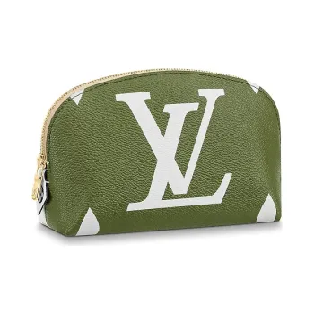 LOUIS VUITTON Cosmetic Pouch Monogram Giant Khaki Green/Beige