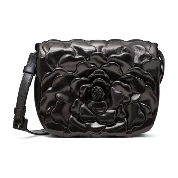Valentino Atelier Sheepskin Leather Messenger Bag Shoulder Bag, Handbag Women's Black