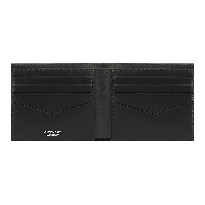 GIVENCHY Box Leather Leather Wallet Card Clip Card Holder Men's Black-3
