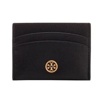 TORY BURCH Robinson Leather Wallet Unisex Black