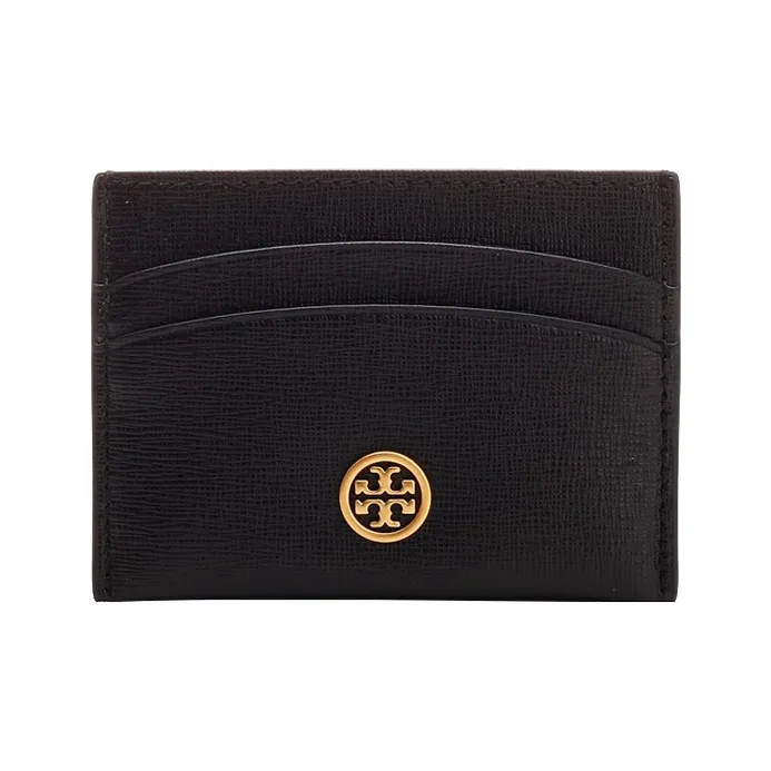 TORY BURCH Robinson Leather Wallet Unisex Black-0