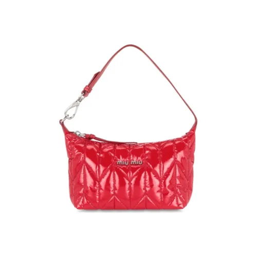 MIU MIU Leather One Shoulder Handbags Women's Red