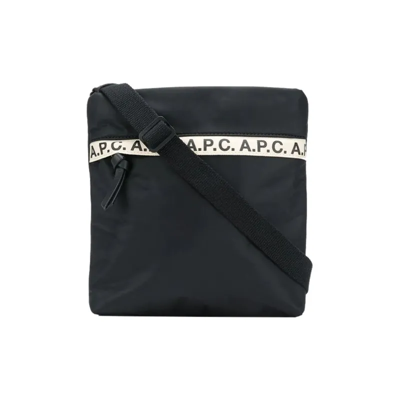 A.P.C Polyamide Messenger Bag, Shoulder Bag, Crossbody Bag Men's Black-0
