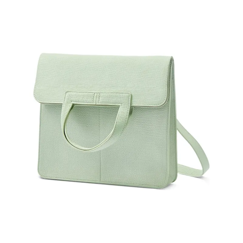 TUPLUS Top Grain Cow Leather Tofu Bag Commuter Bag Laptop Bag Handbag Medium Size Women's Multicolor-1