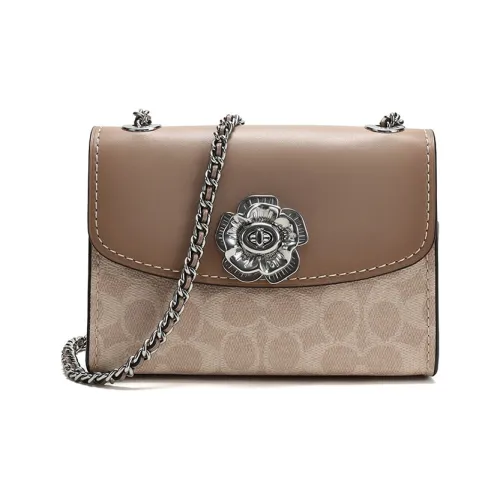 COACH Parker Portable Crossbody Bag, Shoulder Bag Women's Taupe Multicolor Monogram