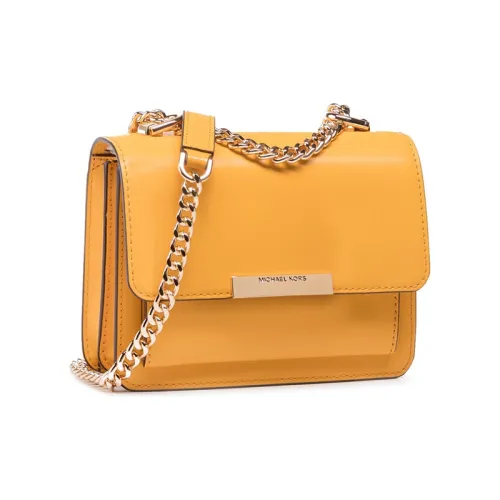 MICHAEL KORS Jade Leather Shoulder Bag, Crossbody Bag Mini Women's Bright Yellow