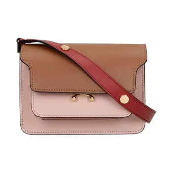 MARNI Cow Leather Trunk Bag Shoulder Bag Crossbody Bag Women's Brown/Pink/Red