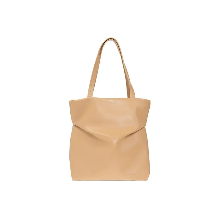 Chloe Soft Bright Calfskin Tote Bag, Shopping Bag, Handbag Women's Nude-0