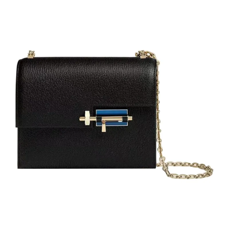 HERMES Verrou Mysore Goat Skin Handgun Bag Shoulder Bag Crossbody Bag Mini Women's Black-0