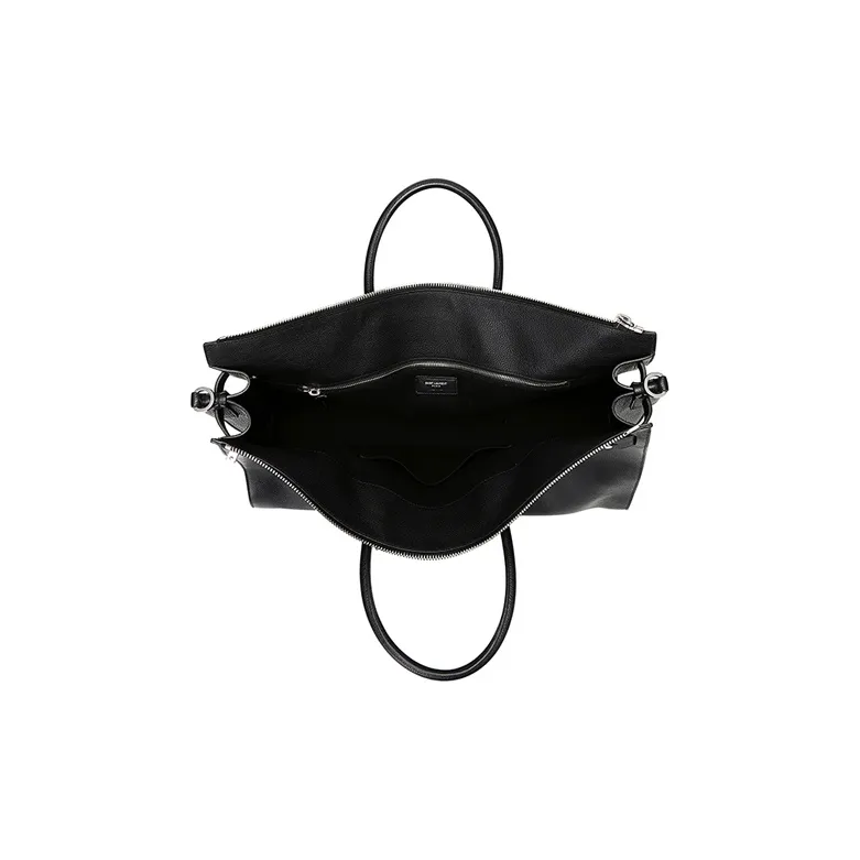SAINT LAURENT SAC DE JOUR Grained Leather Travel Bag Briefcase Shoulder Bag Crossbody Bag Handbag Men's Black-5