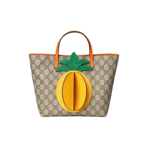 GUCCI Canvas With Leather tote Laurent Bag Shopping Bag Handbag Kids' Bags Kids' Ebony/Candy Color