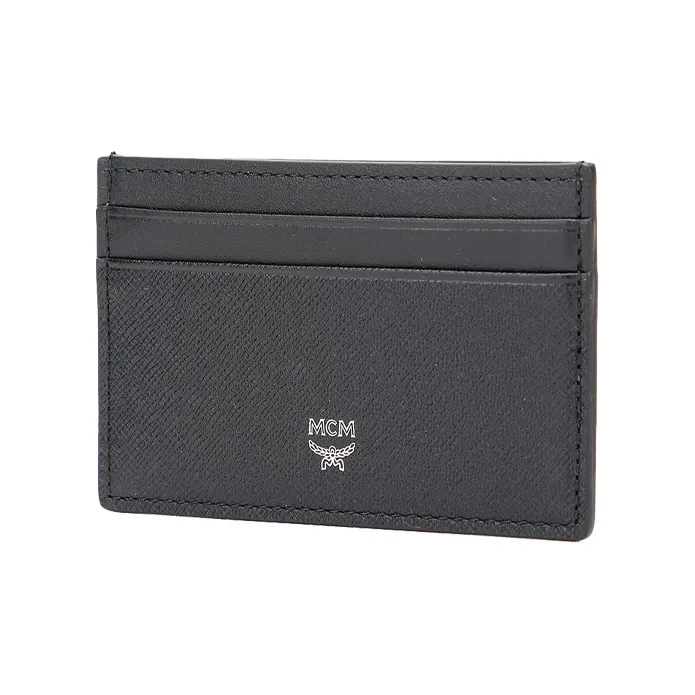 MCM Artificial Leather Coin Purse, Card Holder Mini Unisex Black-1