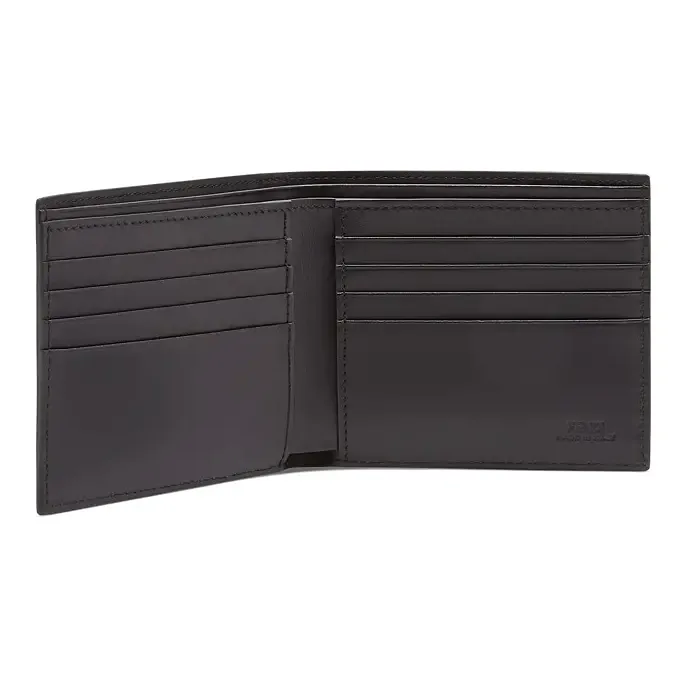 FENDI Canvas With Leather Wallet Men's Dark Brown-2